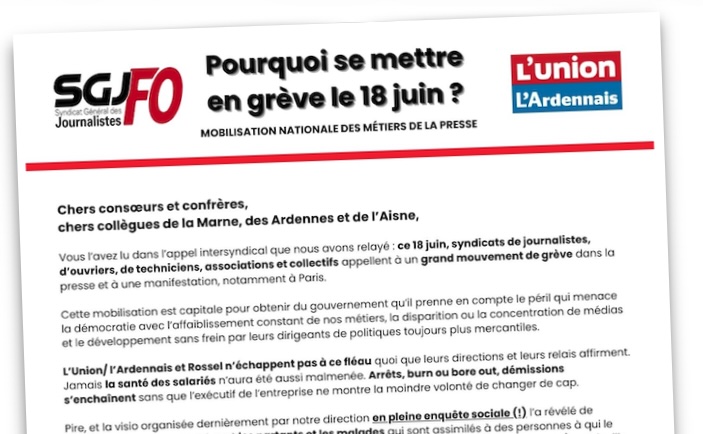 Journalistes FO - L'Union-L'Ardennais / SGJ-FO